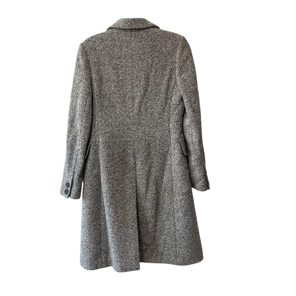 Banana Republic Tweed Wool Blend Notch Colar Long Sleeve Coat Black Ivory Size M - Picture 3 of 8